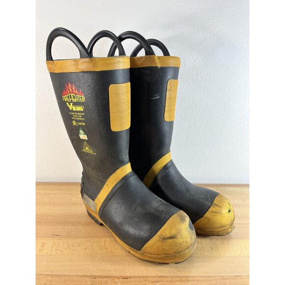 Viking Other - Viking Men's 14” Felt Lined Firefighter/EMS Steel Toe Rubber Boots Size 9 M